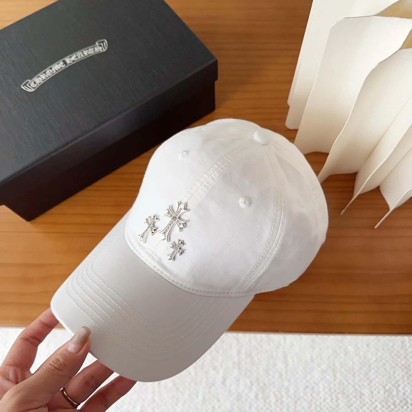 💰60 Chrome Hearts💓Early autumn Korean style fashionable retro washed baseball cap🧢peaked cap